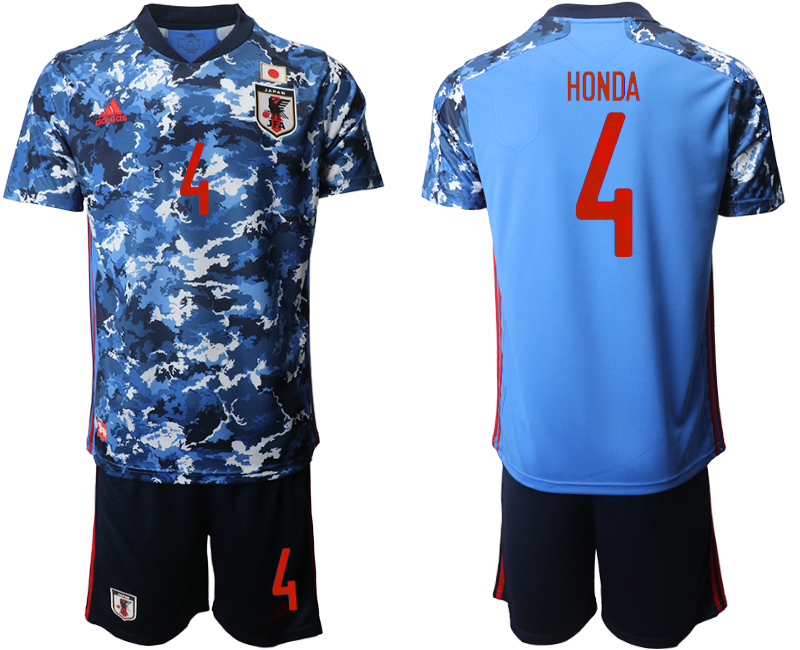 Men 2020-2021 Season National team Japan home blue #4 Soccer Jersey